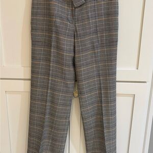 Elie Tahari Women's Black and White Plaid Flare Pants